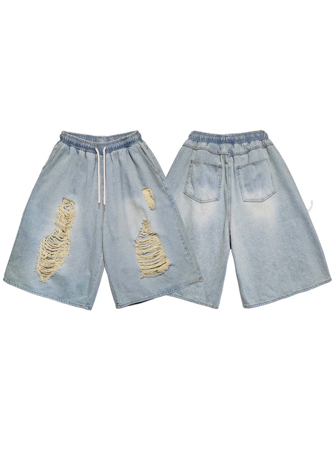 洗水破洞牛仔短褲 F&c-079P