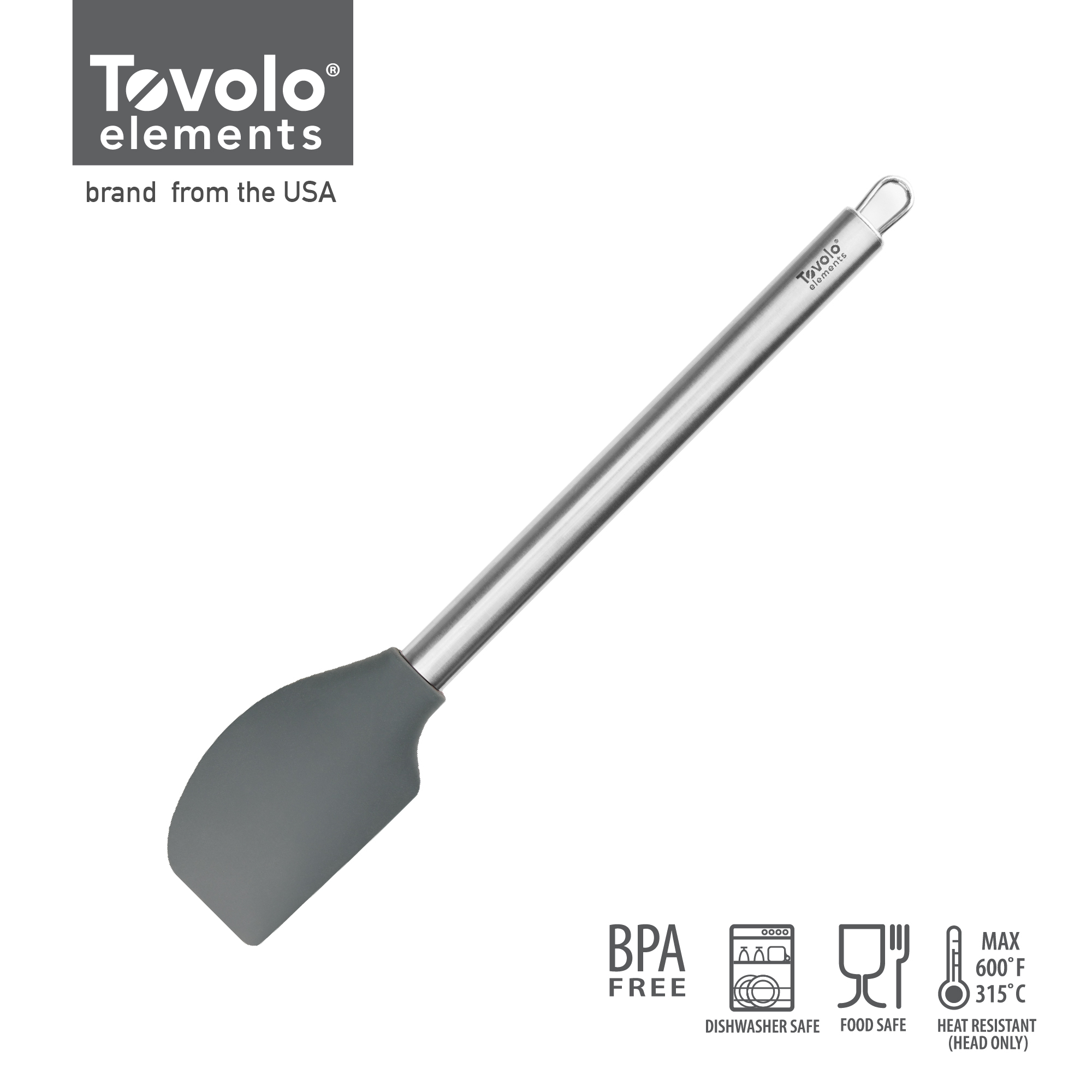 TOVOLO 可掛式不銹鋼手柄矽膠刮