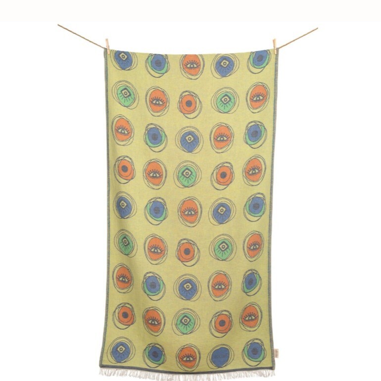 1AA0528-012 AELIA ANNA Beach Towel Beauty Yellow #24132 (D-EU-E)