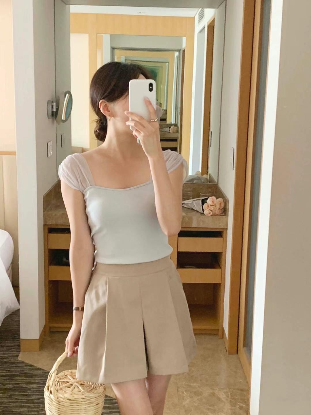 -透紗撞色小背心