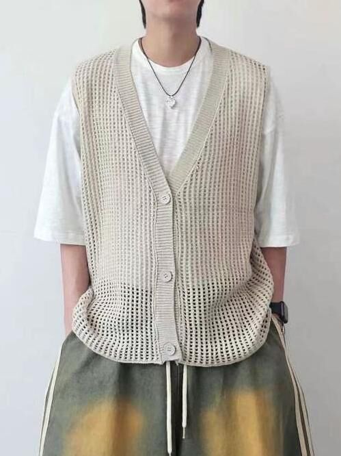 淨色開胸背心褸 F&c-084V