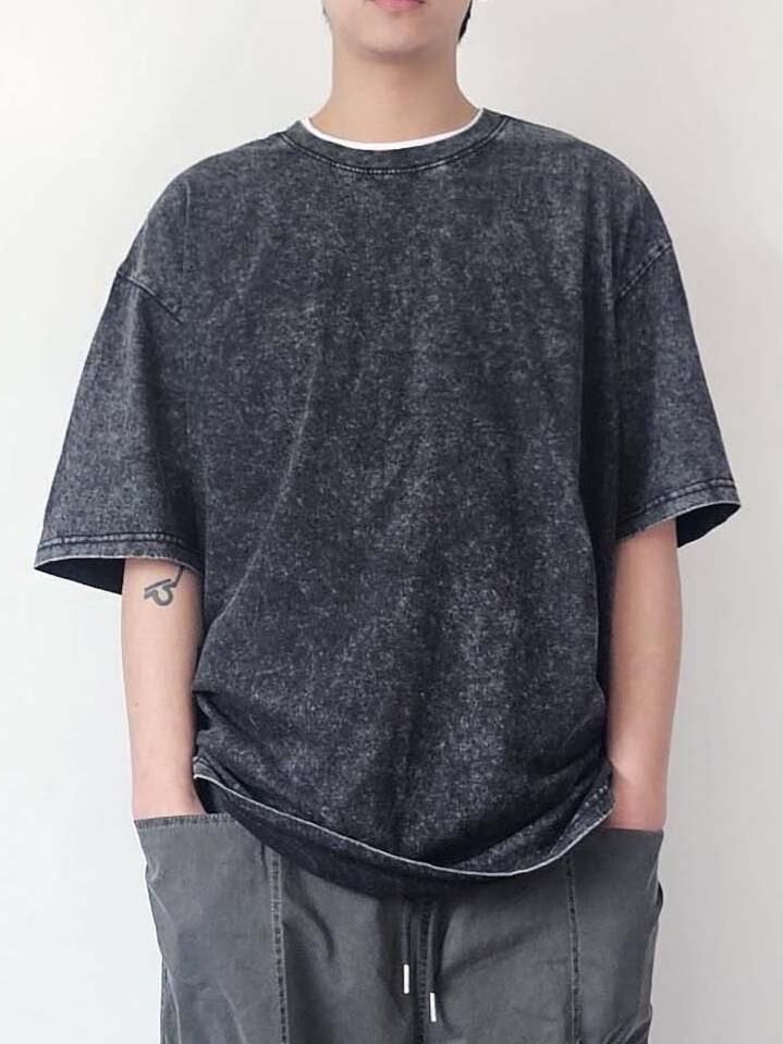 洗水淨色短袖Tee F&c-086T