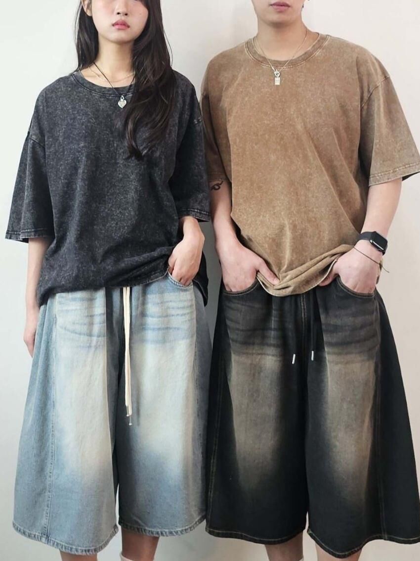 洗水淨色短袖Tee F&c-086T