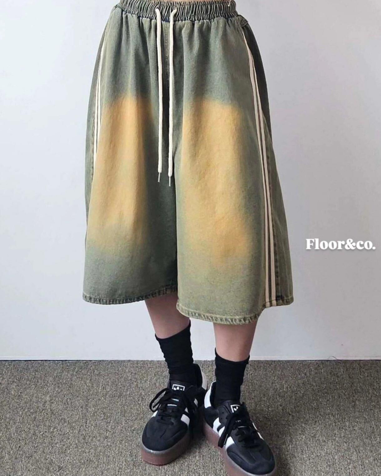 洗水雙間牛仔短褲 F&c-087P