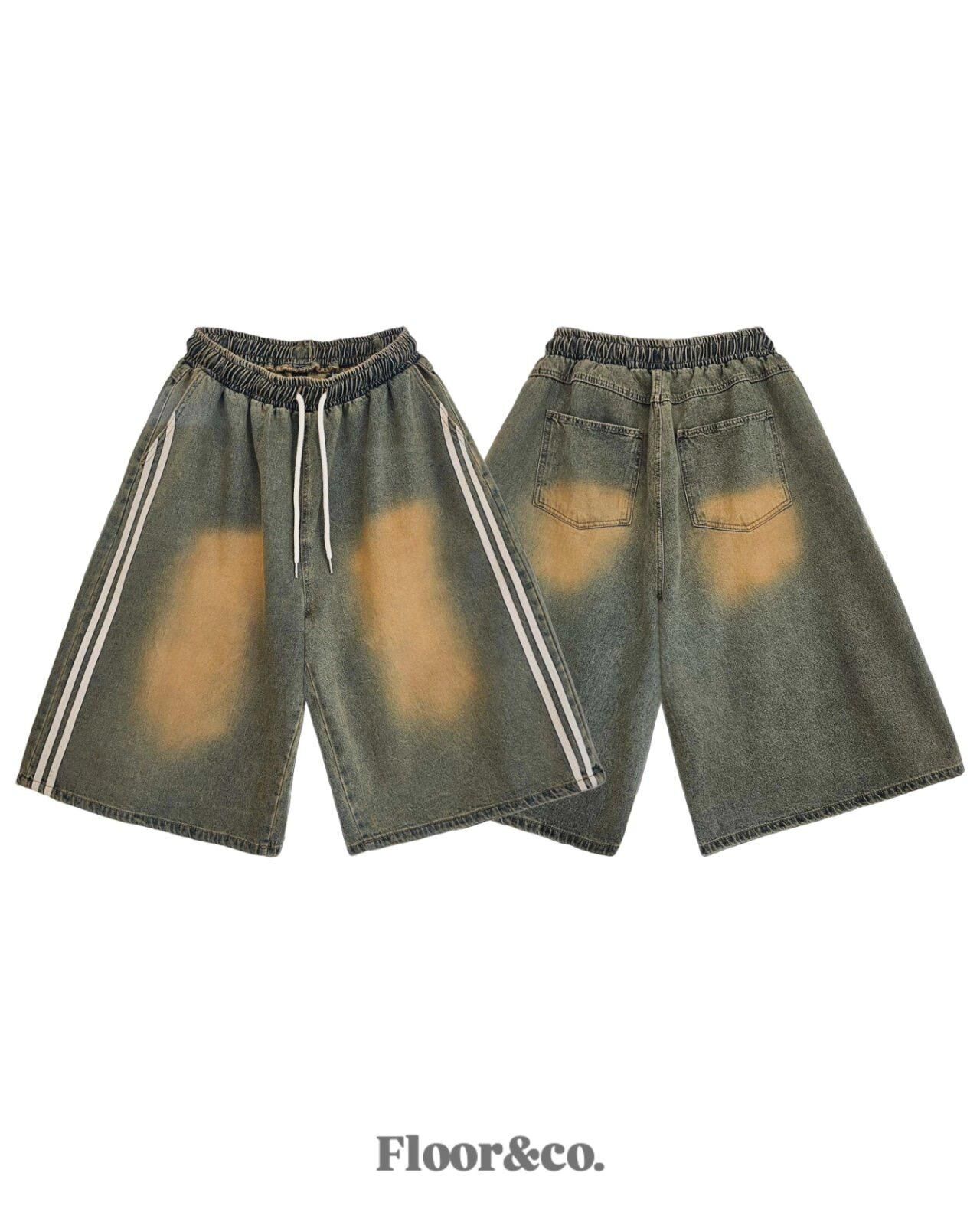 洗水雙間牛仔短褲 F&c-087P