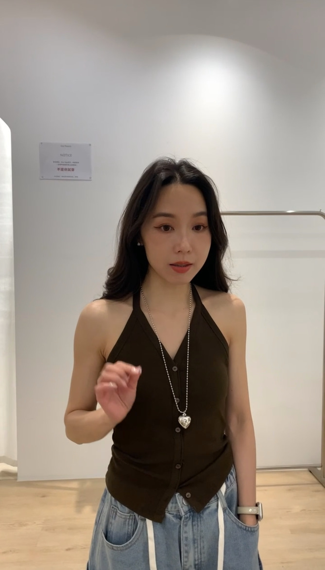 疊搭小亮點！銀米粒立體小愛心長項鍊 (合金) _A6