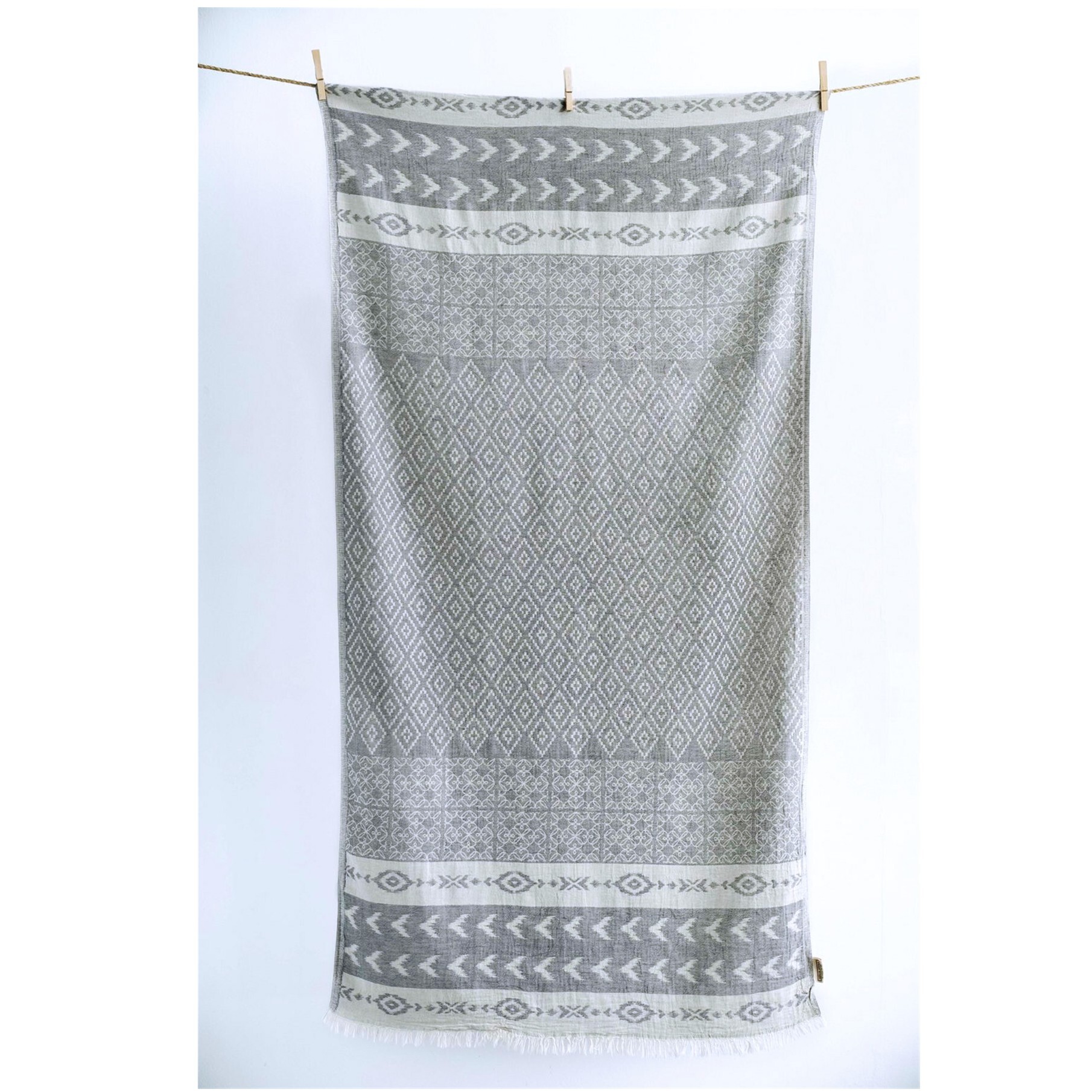 1AA0528-053 AELIA ANNA Beach Towel Pyrgi Anthrax #21251 (D-EU-E)