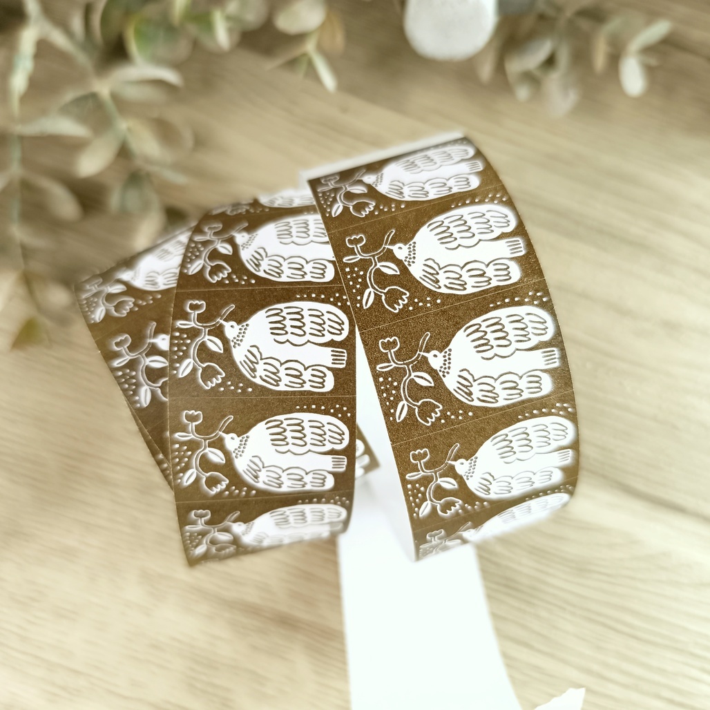 森空．赭色 umber 標籤機貼紙捲 <整捲/分裝>