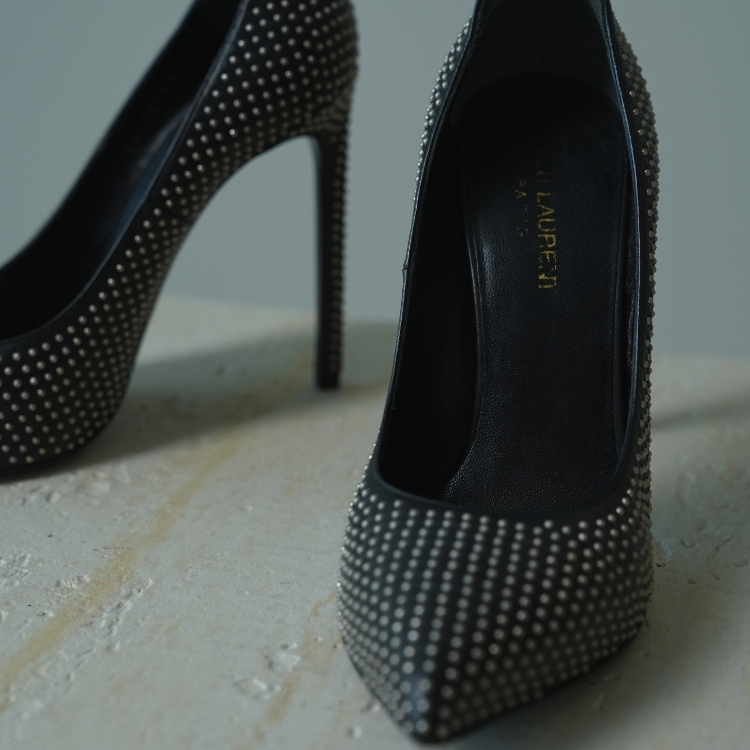 YSL 鉚釘高跟鞋 38號