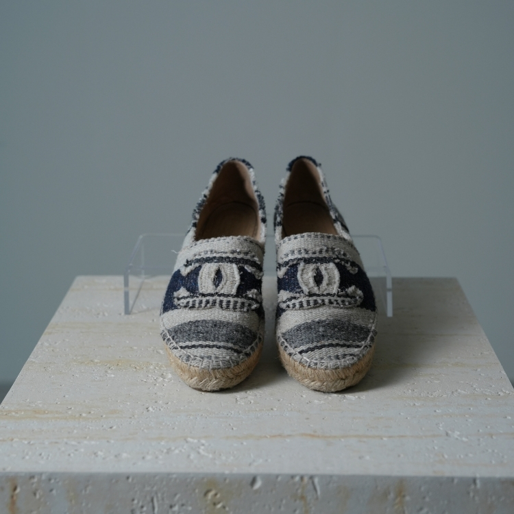 Chanel 民族風草編漁夫鞋 36號