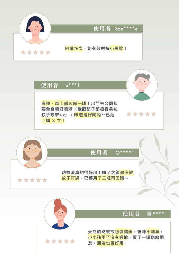 防蚊液使用者回饋