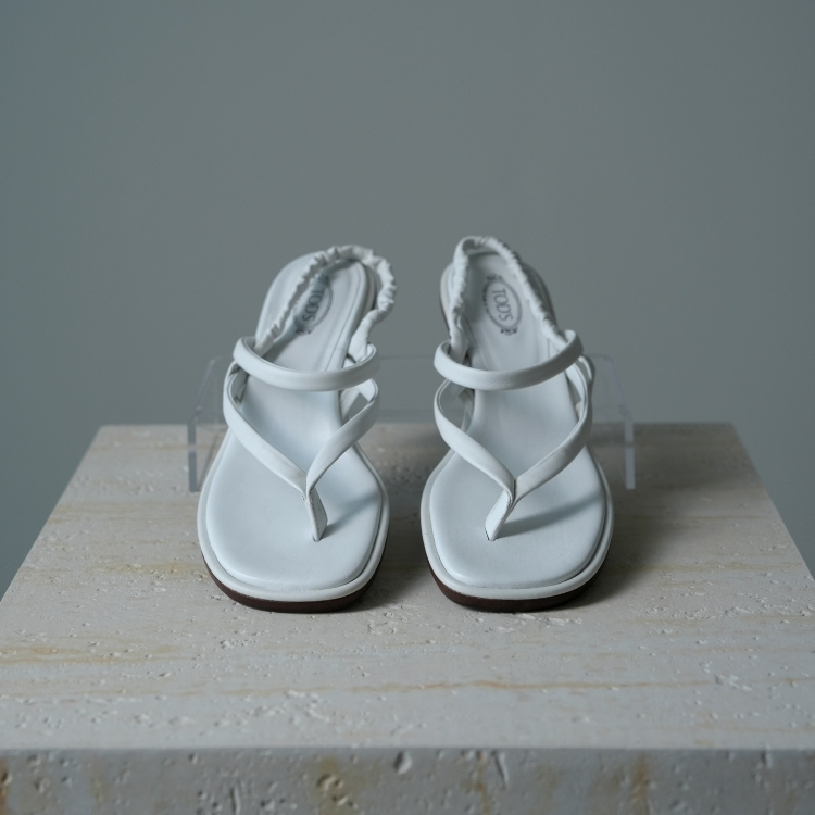 TOD'S  白色人字涼鞋 38.5號