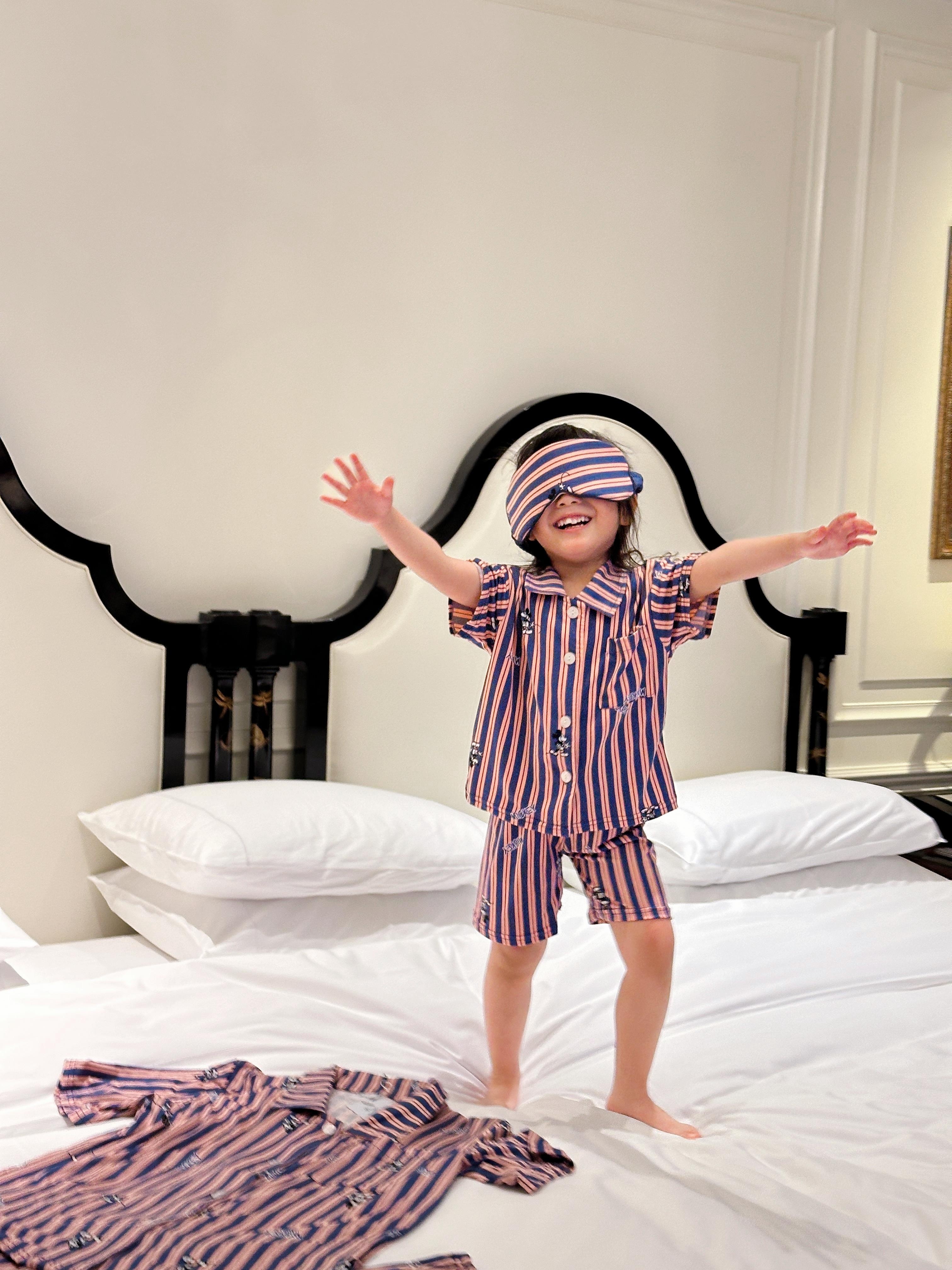 PJ005 迪士尼經典款開胸扣鈕短袖睡衣(小童)-3色