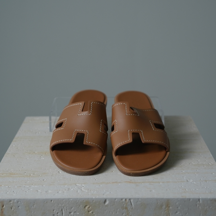 Hermes 金棕色H拖鞋(男款) 43號