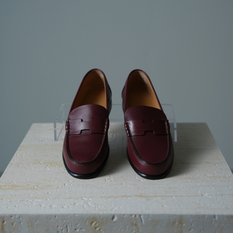 Hermes 酒紅色樂福鞋 37號