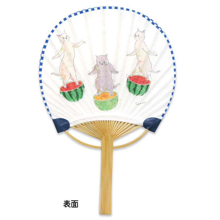 貓咪與西瓜 竹扇子造型卡片組｜日本ACTIVE CORPORATION