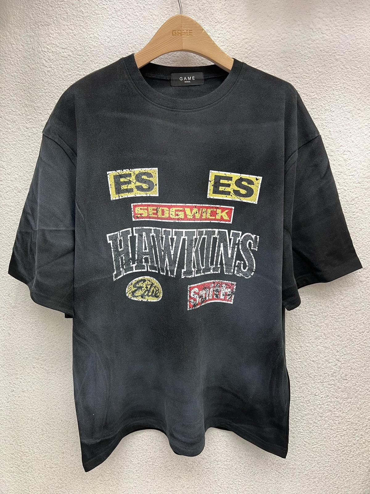 仿污英文字短袖Tee GAME-066T