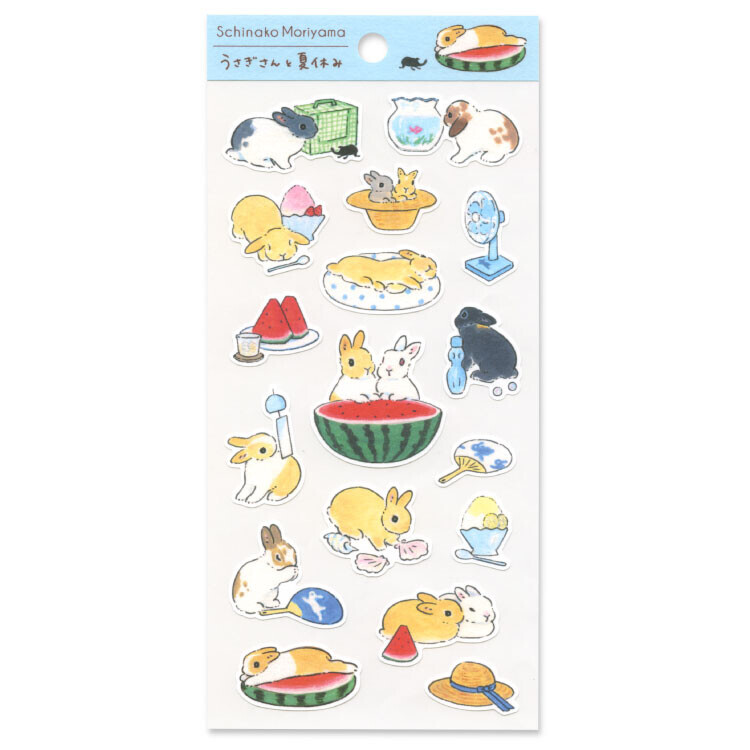 兔子與西瓜 森山標子 手帳貼紙 ｜日本ACTIVE CORPORATION