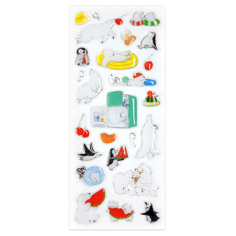 北極熊與企鵝 立體透明貼紙｜日本ACTIVE CORPORATION