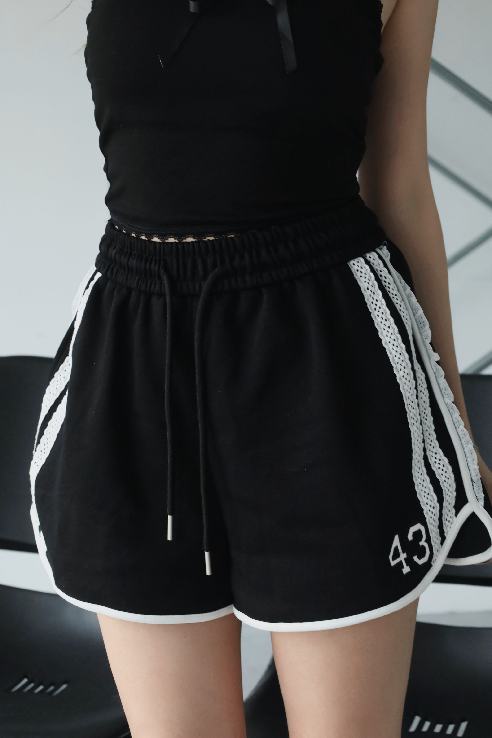 蕾絲運動風棉短褲