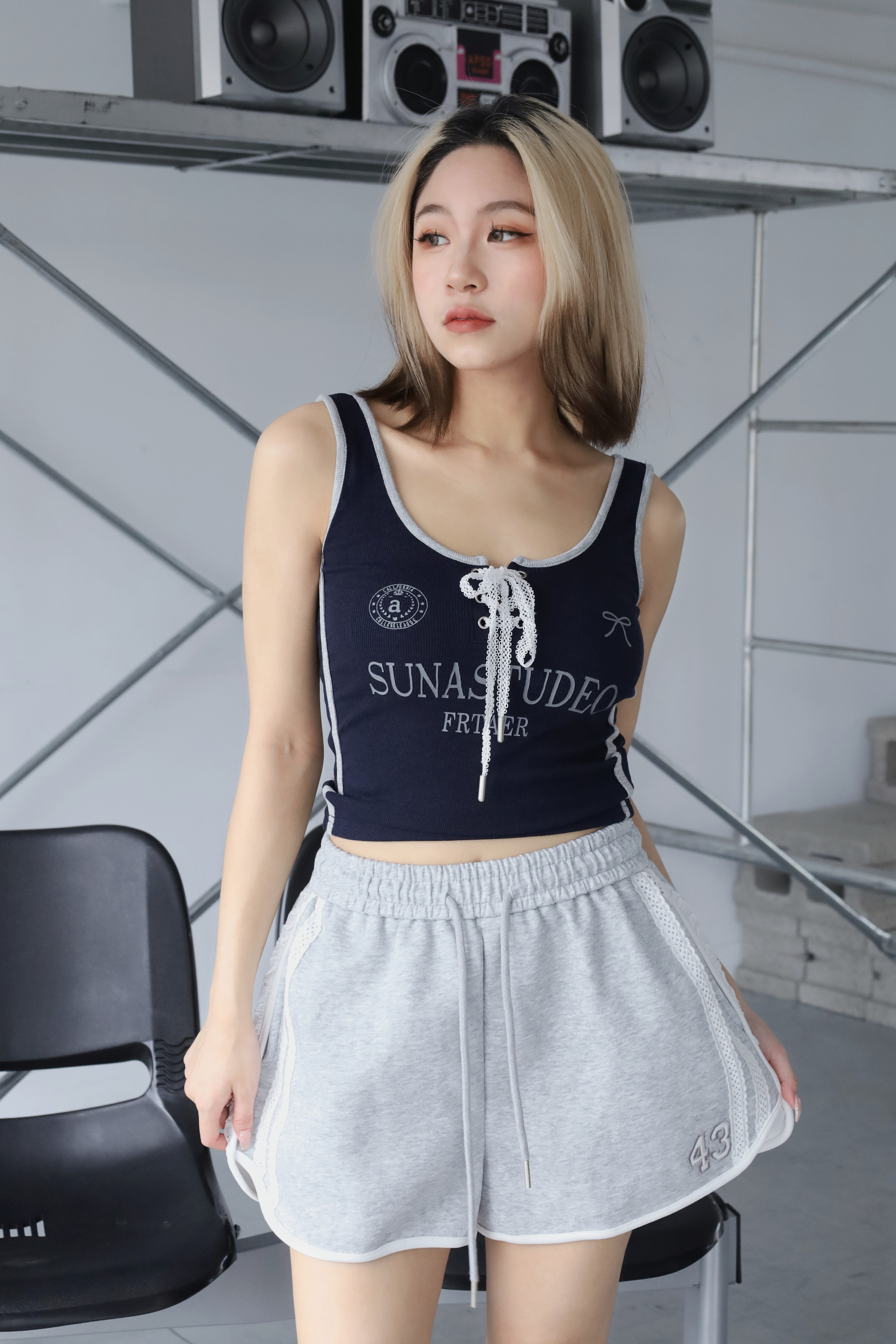 蕾絲運動風棉短褲