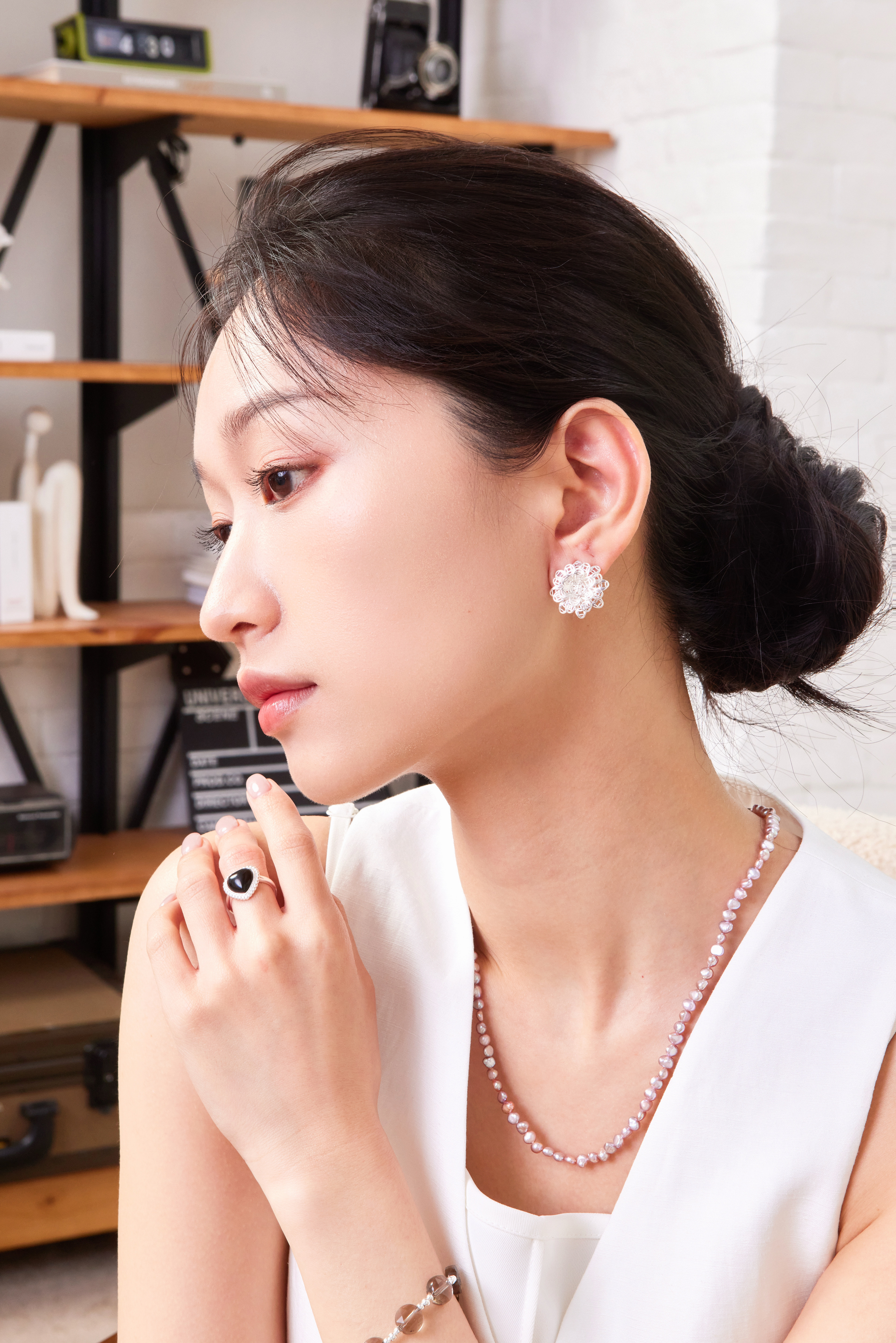 E2150  | 純銀小花耳環