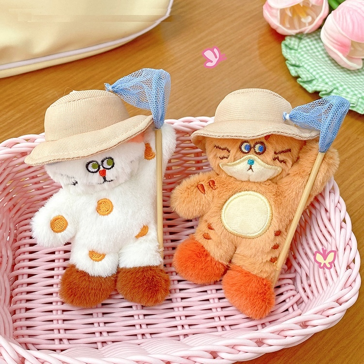 《05291》補蝴蝶的貓咪毛絨吊飾