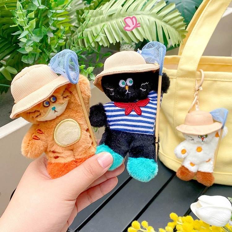 《05291》補蝴蝶的貓咪毛絨吊飾