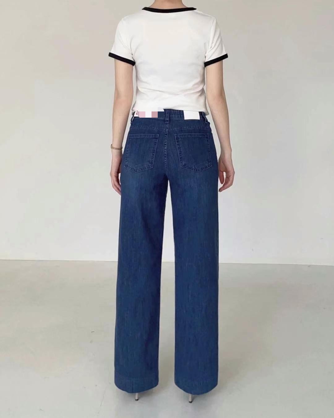 2091口袋牛仔直筒褲