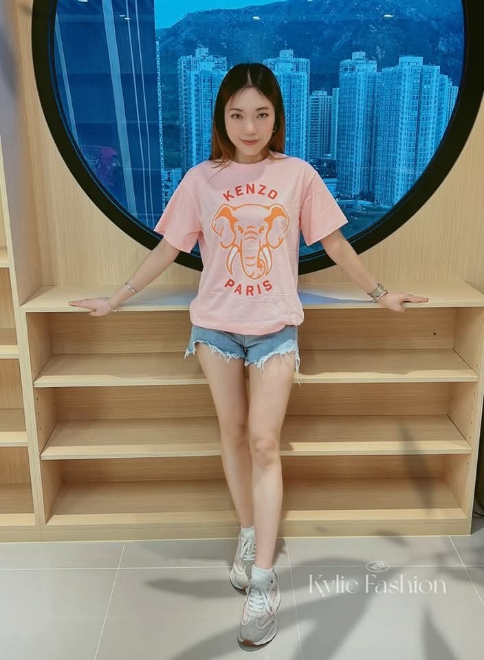KENZO Kids  粉色經典大象 Tee