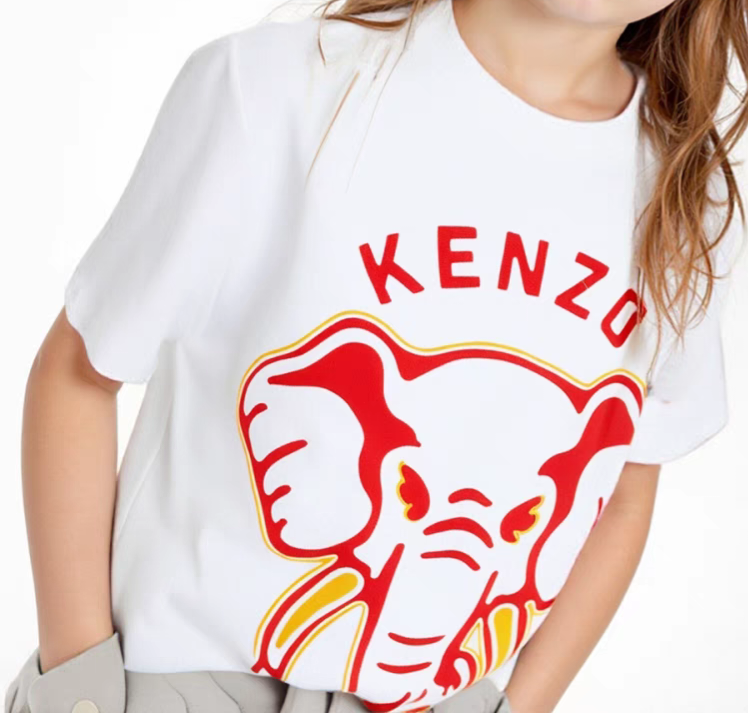 KENZO Kids 白色經典大象 Tee