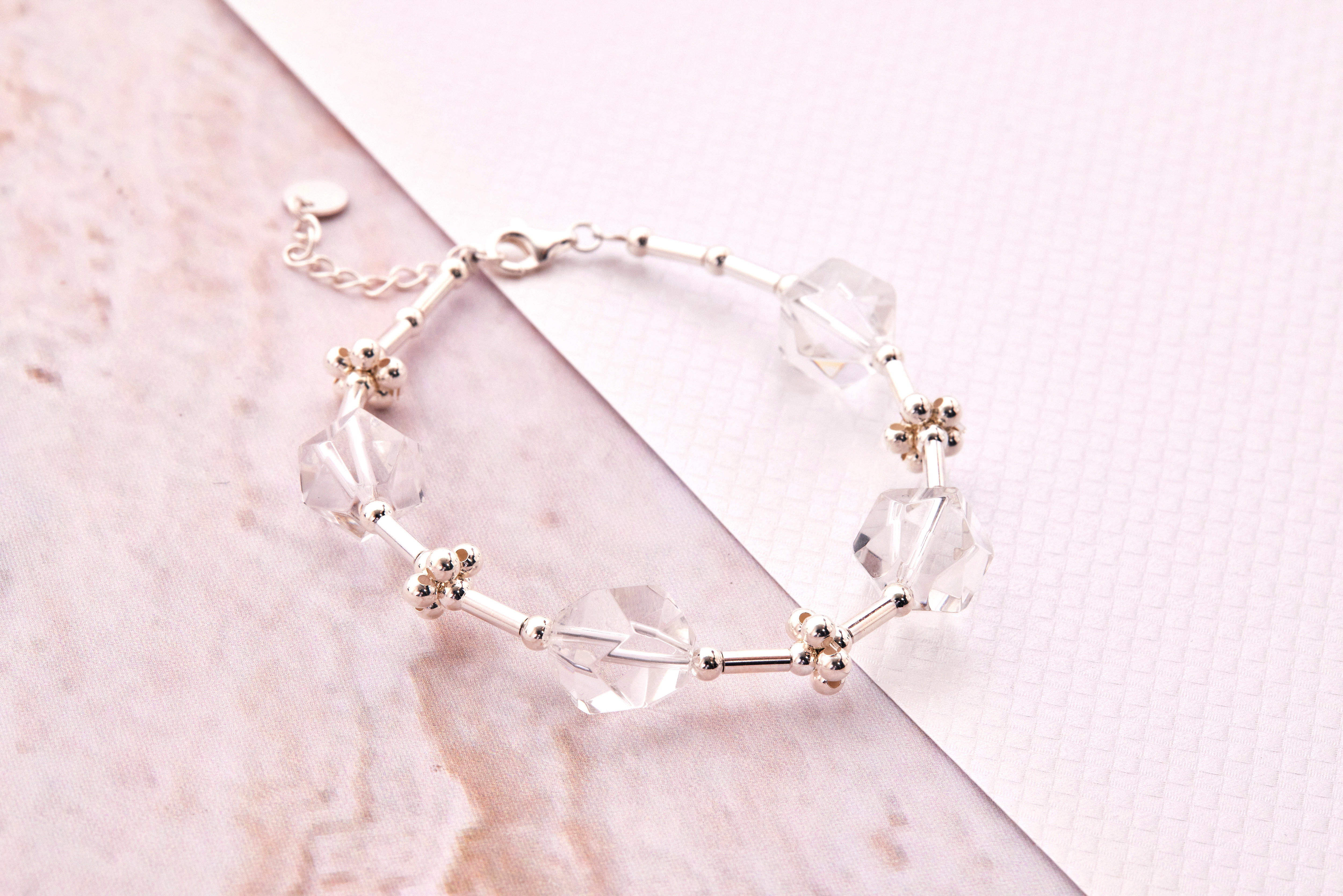 B476  |  純銀竹節水晶手鍊