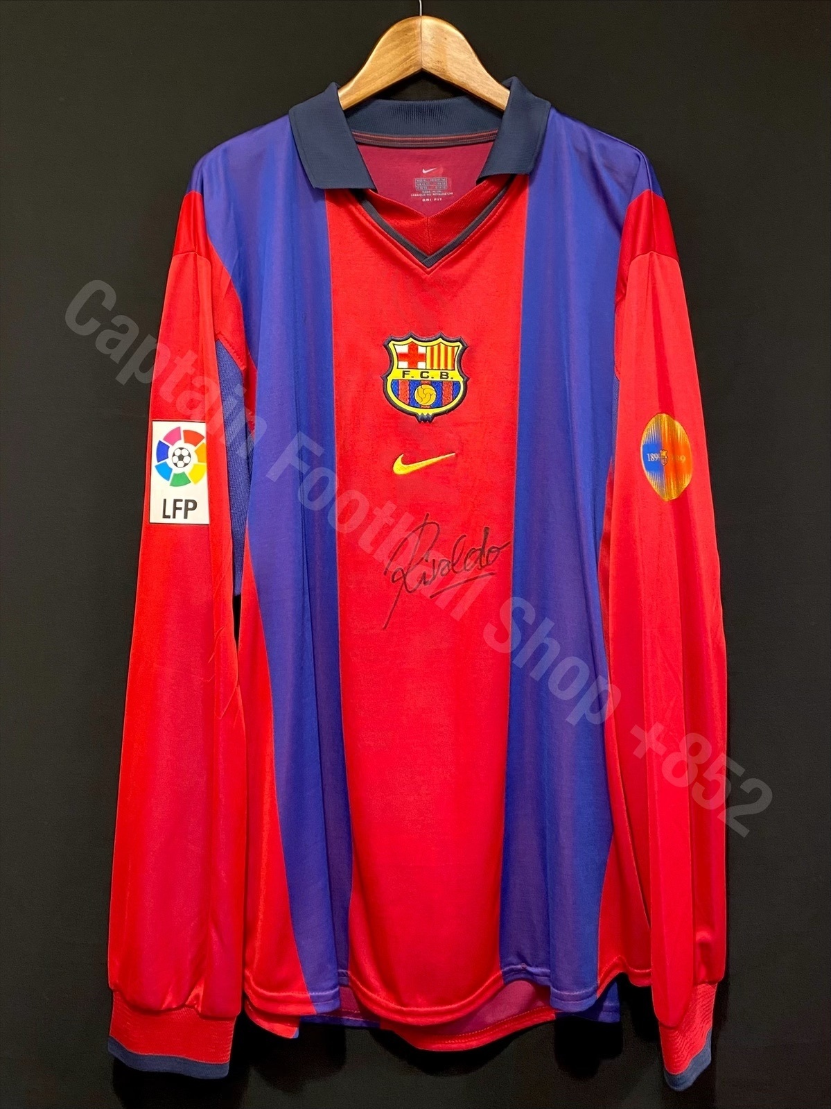 (更衣室版) 巴塞隆拿 2000-2001 Nike 主場長袖更衣室球員版球衣 #10 RIVALDO