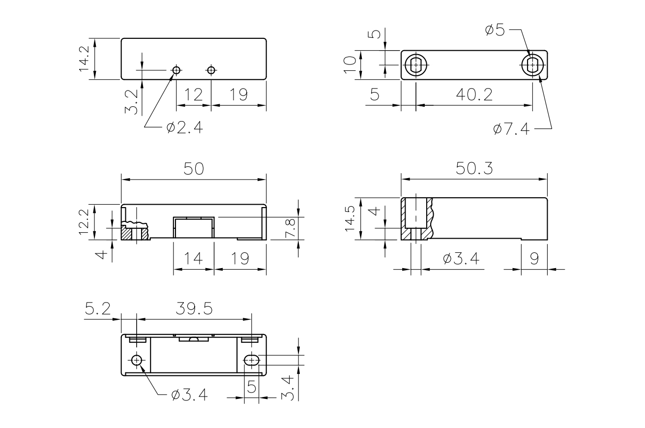磁簧開關,NC TYPE,尺寸規格