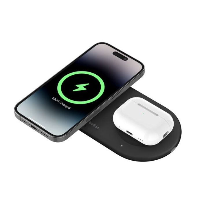 Belkin BoostCharge Pro Qi2 15W 2合1磁吸無線充電板