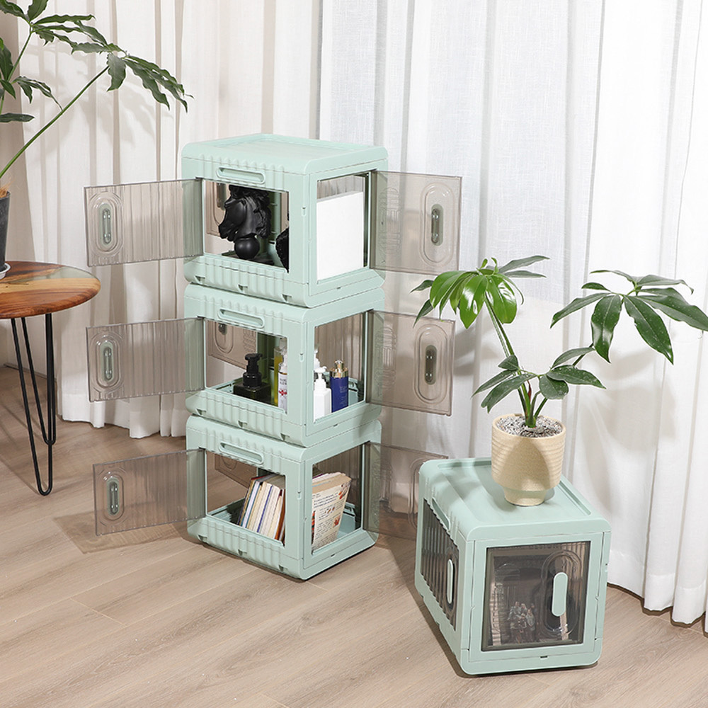 【AOTTO】五開門可疊加折疊收納箱小款-(AL-607)