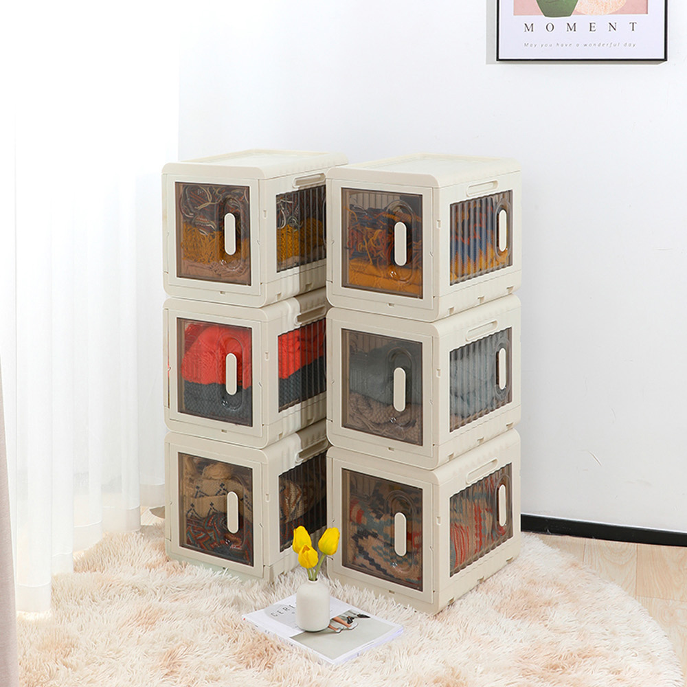 【AOTTO】五開門可疊加折疊收納箱小款-(AL-607)