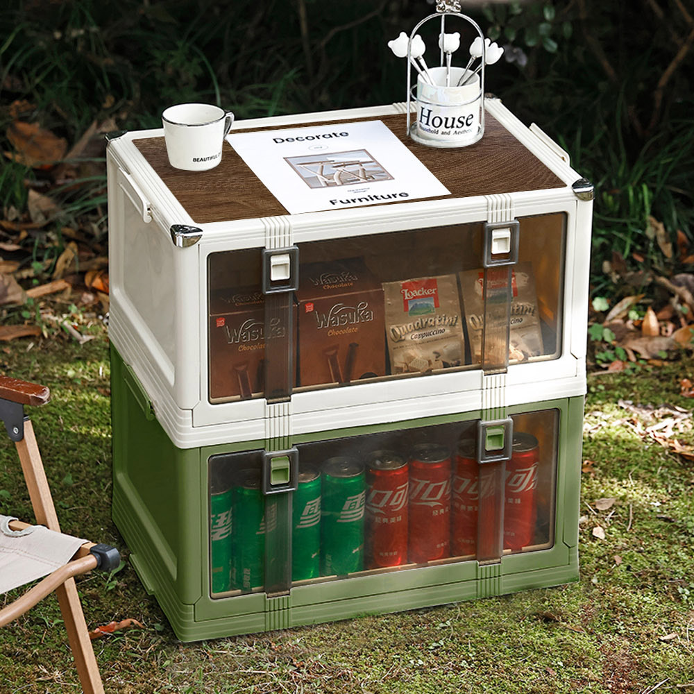 【AOTTO】45L森林系雙開門加固折疊收納箱-2入(AL-200*2)