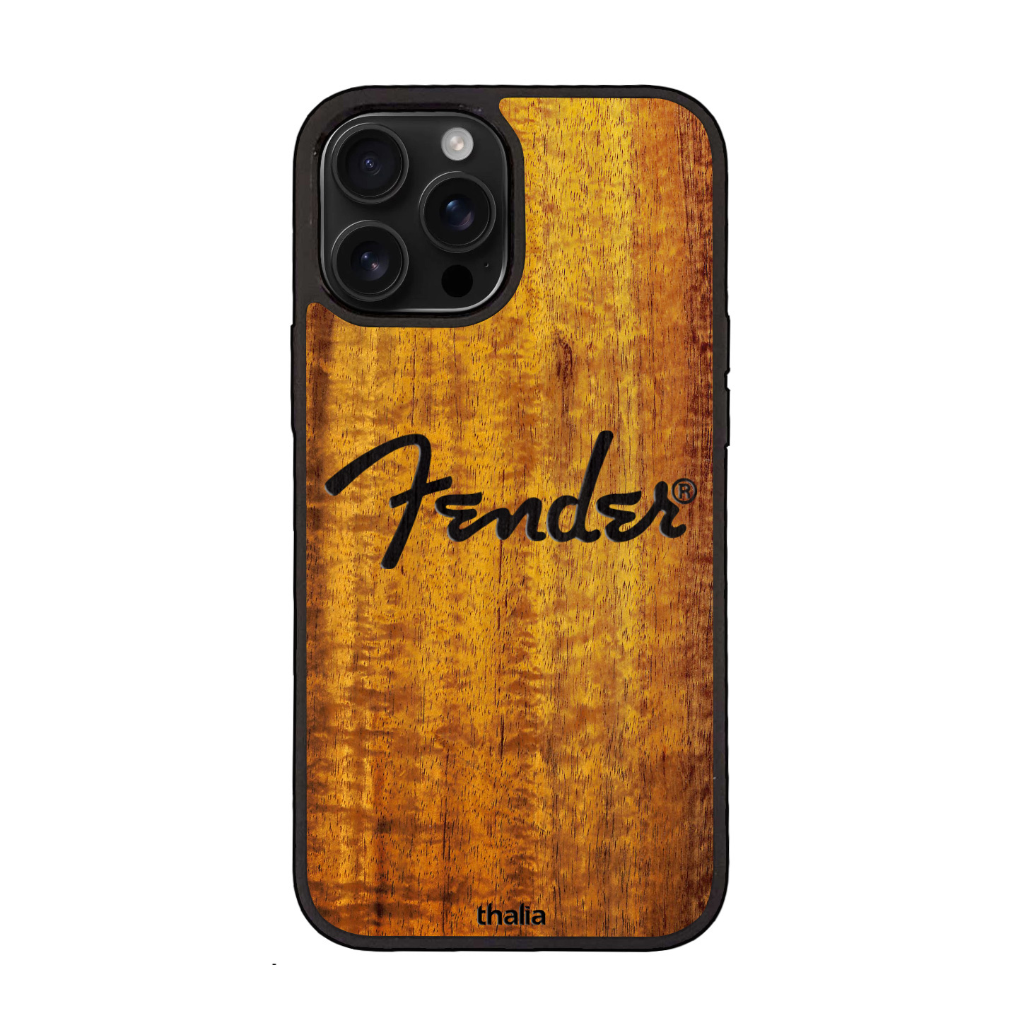 Thalia Fender Koa Horizontal Spaghetti Logo iPhone 16 手機殼