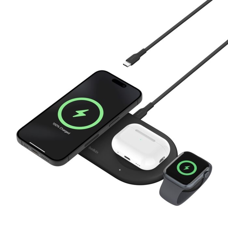 Belkin BoostCharge Pro Qi2 15W 3合1磁吸無線充電板