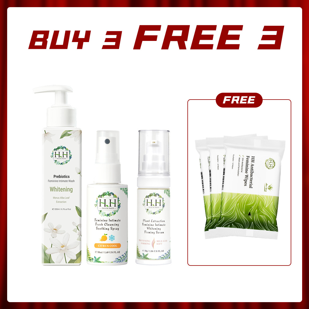 【Total Care Set】HH Intimate Antibacterial Wash + Soothing Spray + Whitening Serum
