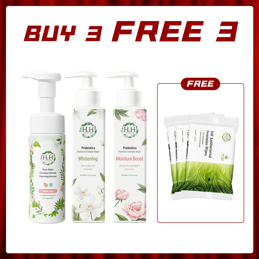 【Cleansing Set】HH Antibacterial Cleansing Mousse(170ml) + Prebiotics Feminine Intimate Wash(200mlx2)
