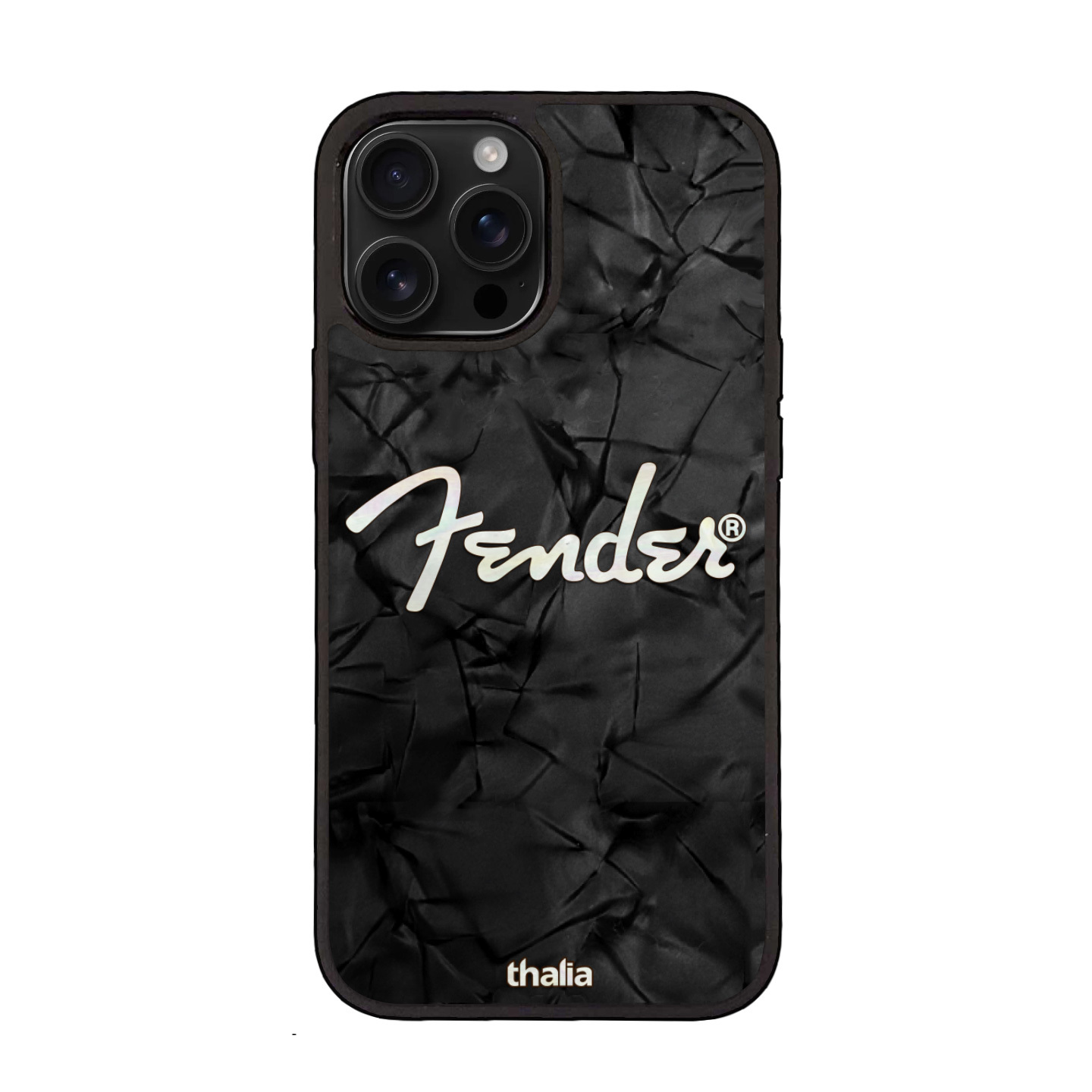 Thalia Fender Black Horizontal Spaghetti Logo iPhone 16 手機殼
