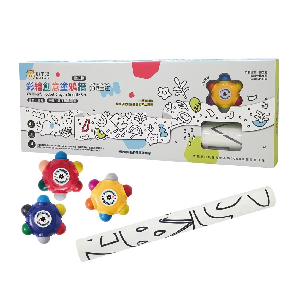 【小牛津】彩繪創意塗鴉牆(5公尺無痕貼牆彩繪卷軸)~畫捲紙/圖畫紙/著色紙