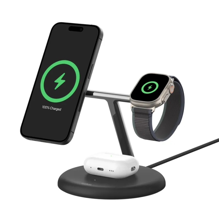 Belkin BoostCharge Pro Qi2 3合1無線充電座 15W
