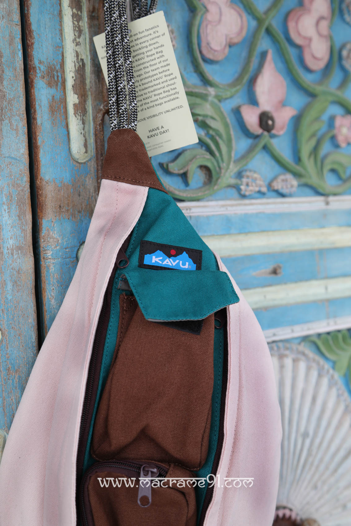 KAVU - 迷你拼色斜背繩袋 - Countryside - 9150-1064 (0228)