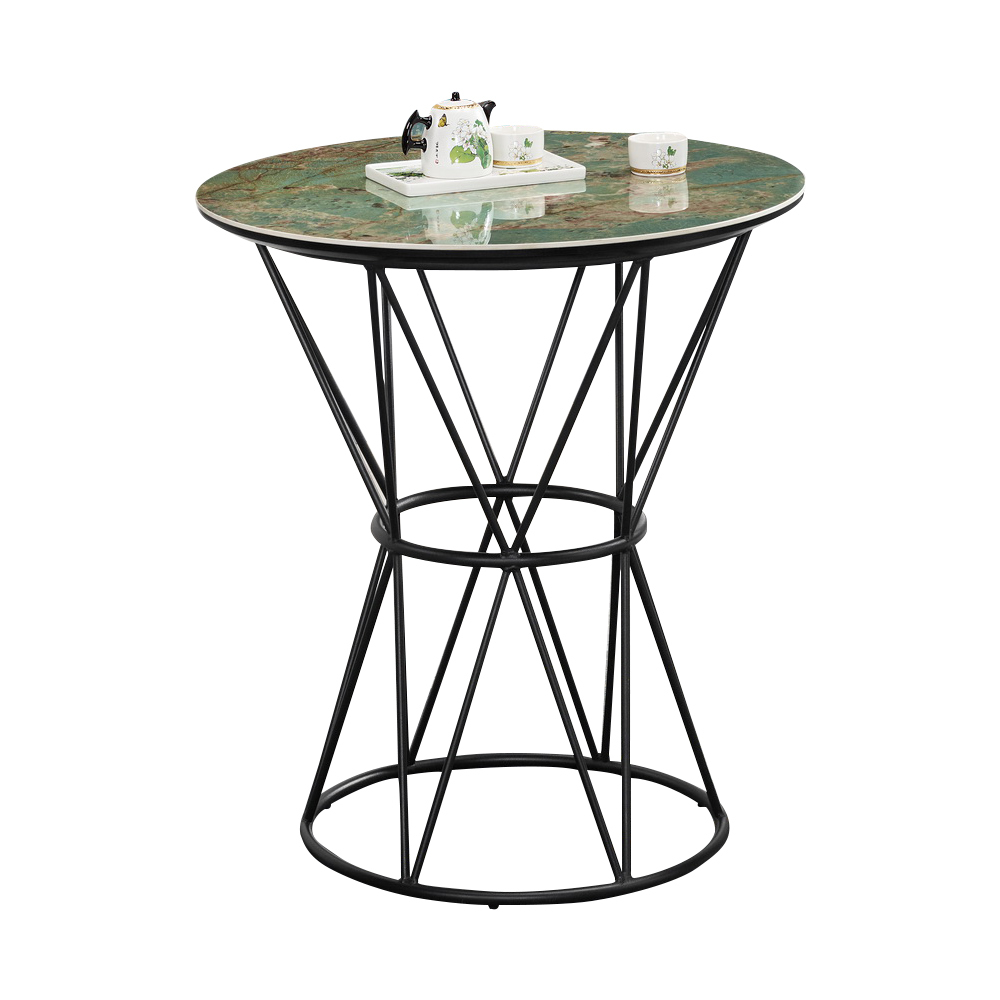 桑莫2.3尺工業風岩板圓型餐桌/造型小圓桌/休閒桌/商業洽談桌