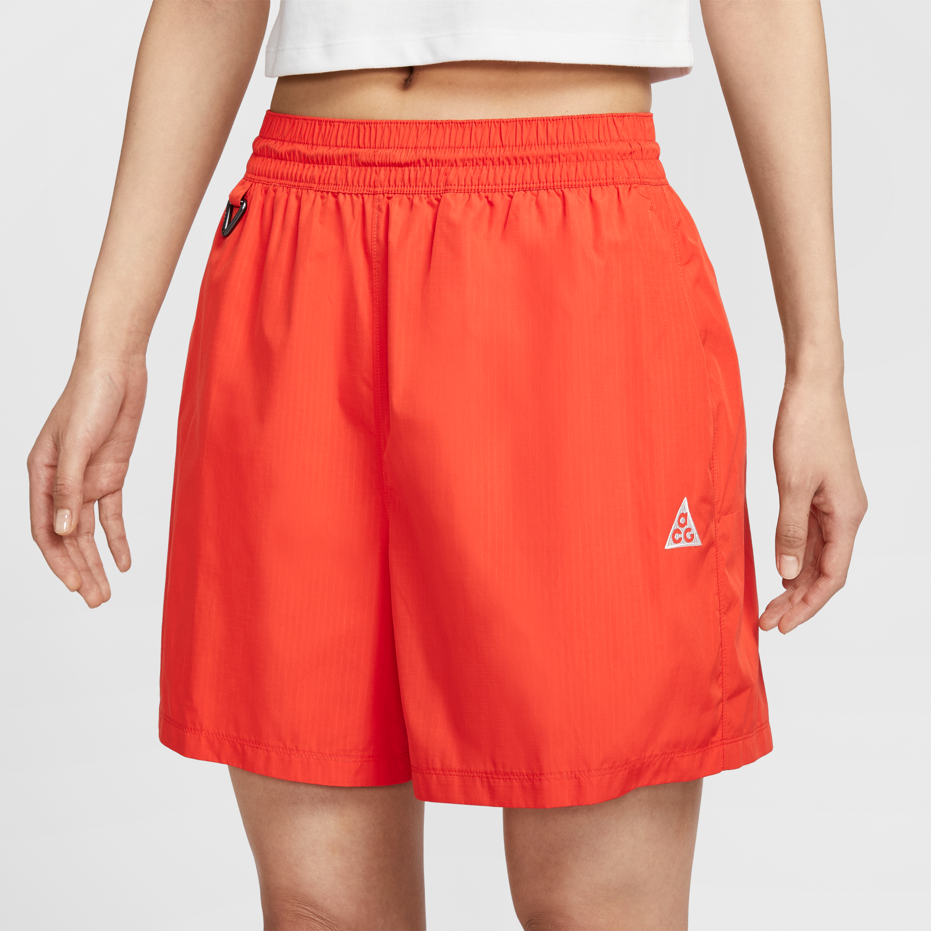 女款 NIKE ACG 橘 刺繡 抽繩 中腰 寬鬆 運動 休閒 短褲【HJ0264-633】