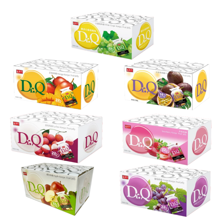 ( 箱購 ) 盛香珍 Dr.Q蒟蒻果凍_葡萄/荔枝/芒果/百香果/草莓/白葡萄/蘋果_6kg/箱