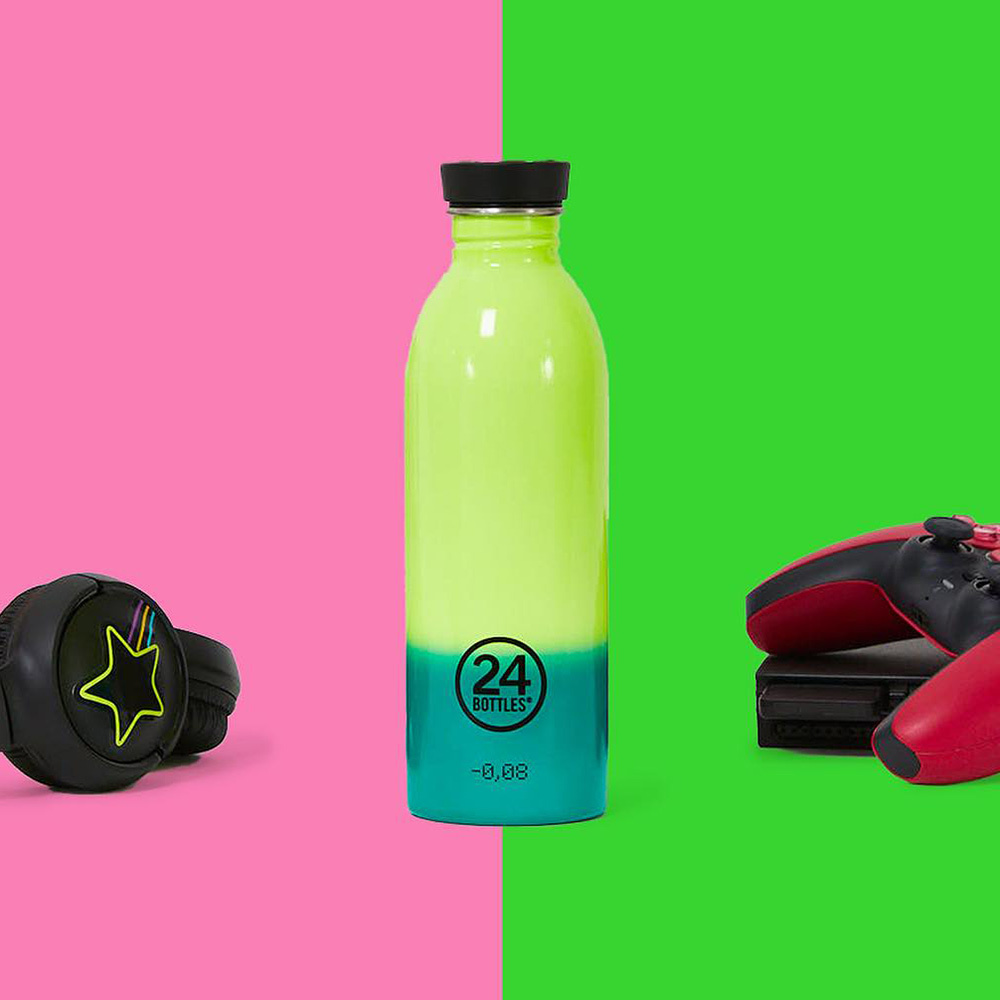 義大利 24Bottles 變色輕量冷水瓶 500ml - 黃/綠